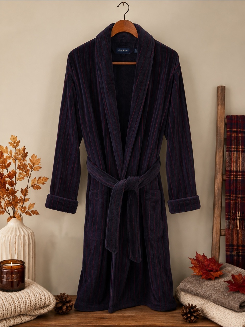 NWT Men’s Club Room Navy Long Robe